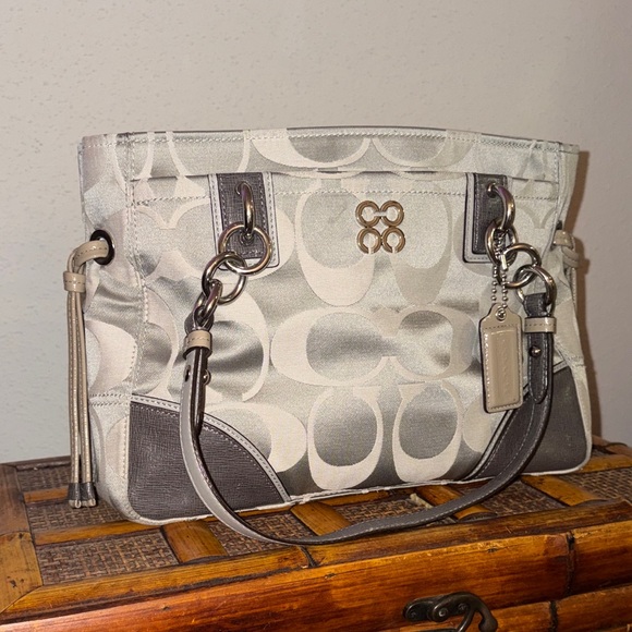 Coach Handbags - Coach Y2K Gray And Metallic Colette Shoulder Bag